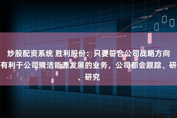 炒股配资系统 胜利股份：只要符合公司战略方向、有利于公司清洁能源发展的业务，公司都会跟踪、研究
